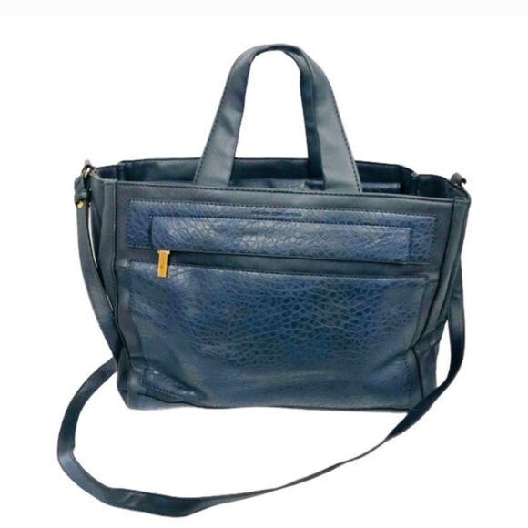 NWOT French Connection Spacious Blue Crossbody Bag Five Pockets - Picture 1 of 15
